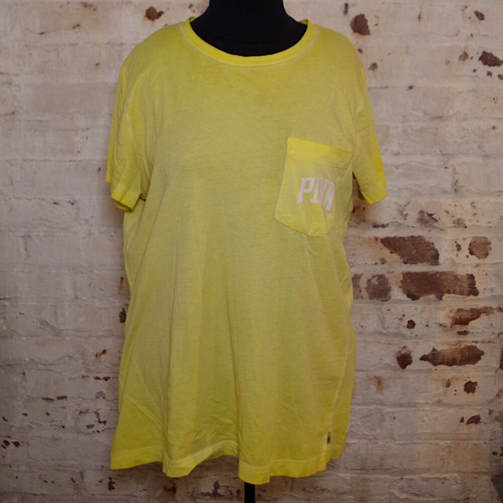 VS PINK Yellow Campus Tee